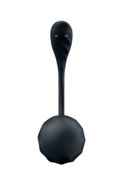 Виброяйцо Satisfyer Ribbed Petal Connect App с пультом ДУ, черное