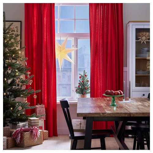 Комплект штор IKEA VINTERFINT (ВИНТЕРФИНТ), Красный, 145x250 см, 2 шт