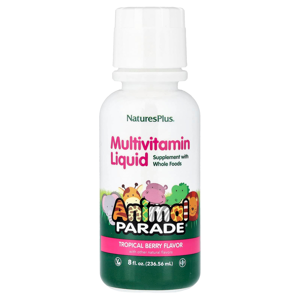 NaturesPlus, Animal Parade®, жидкий мультивитаминный комплекс, со вкусом тропических ягод, 236,56 мл (8 жидк. унций)