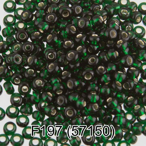Бисер Gamma 10/0 (2.3 мм), 50 г, F197 т.зеленый, 57150, круглый 6