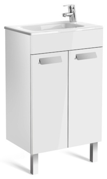 Тумба ROCA DEBBA 500 2 двери, белый (ZRU9302710) с раковиной ROCA DEBBA (32799J000)