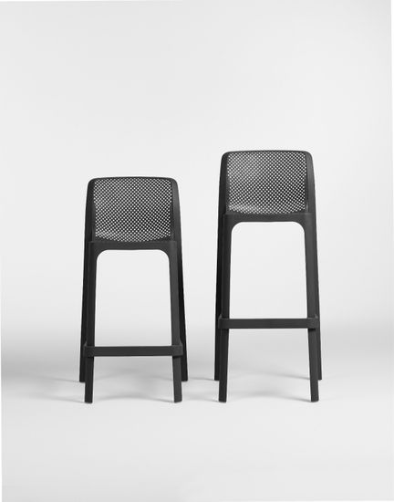 Стул пластиковый полубарный Net Stool Mini цвет антрацит