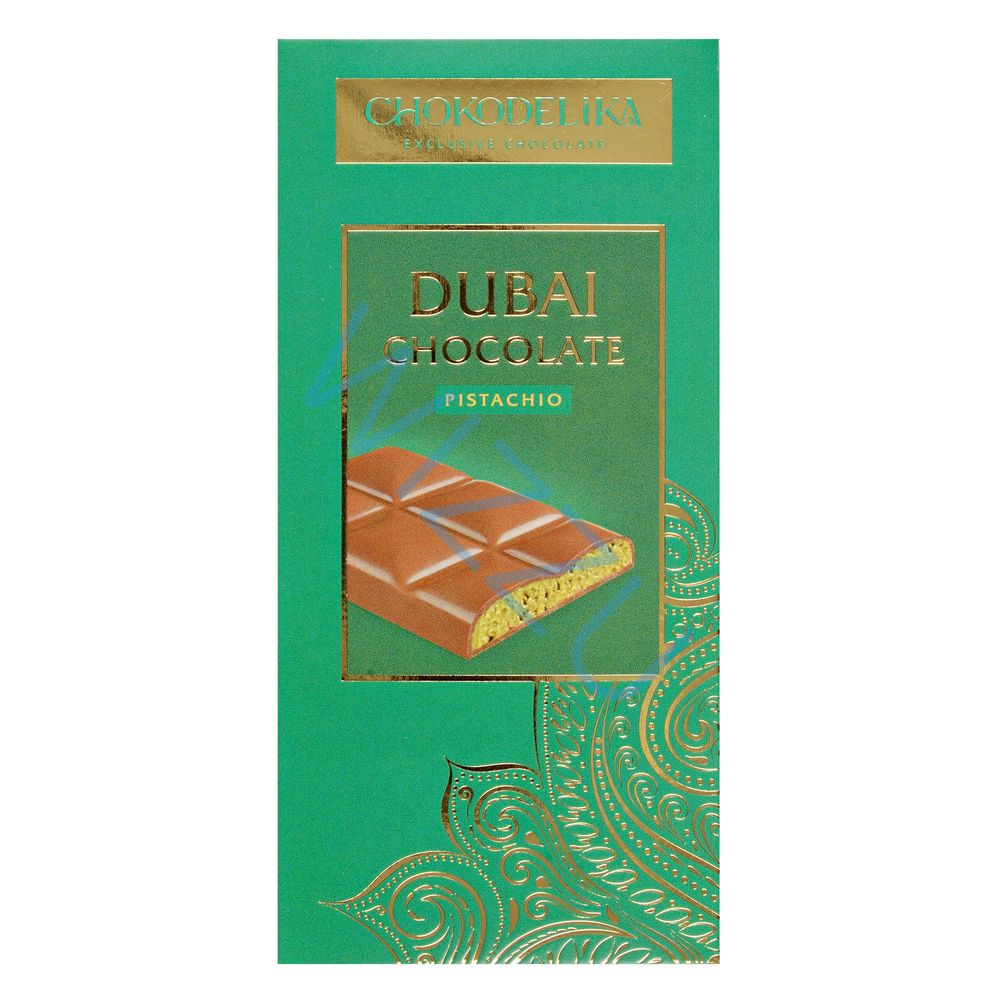 Шок плитка Dubai Pistachio 50гр с начинкой из фисташки (28) 2532