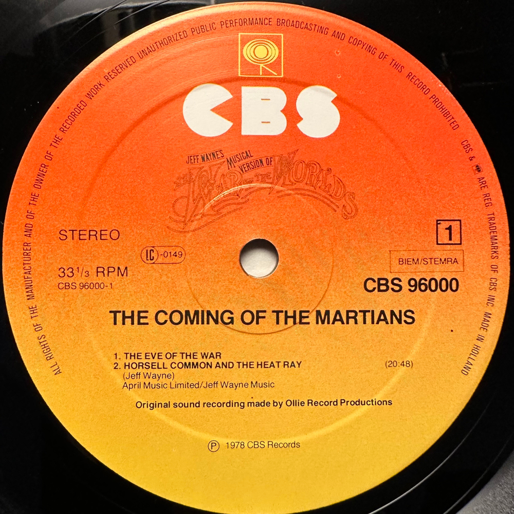 Jeff Wayne's Musical Version Of The War Of The Worlds 2LP (Голландия 1978г.)
