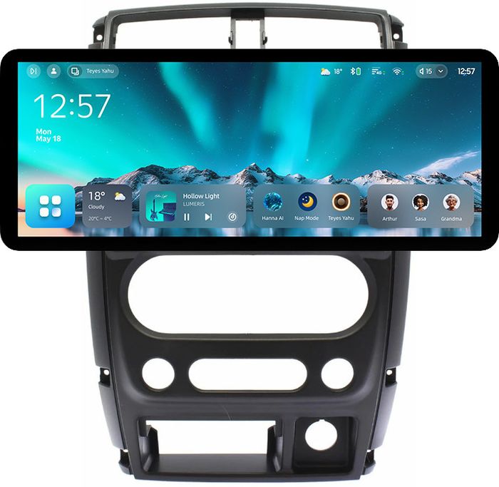 Магнитола для Suzuki Jimny 3 2005-2018 - Teyes CC4 монитор 12.3" 2K QLED + рамка 9, Android 14, Быстрейшая, Snapdragon 680, DSP, CarPlay, 4G SIM-слот