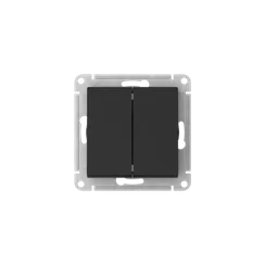 Выключатель двухклавишный Systeme Electric AtlasDesign Aqua Карбон, самозажимные клеммы ATN441051S