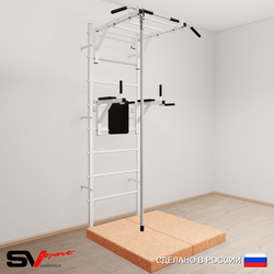 Шведская стенка Sv Sport усиленная 6404 (Турник рукоход/Брусья/Канат/Мат 1м)