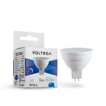 Диммируемая светодиодная лампа Simple MR16 6W 4000K 110° GU5.3 DIM (7171) VG2-S1GU5.3cold6W-D Voltega