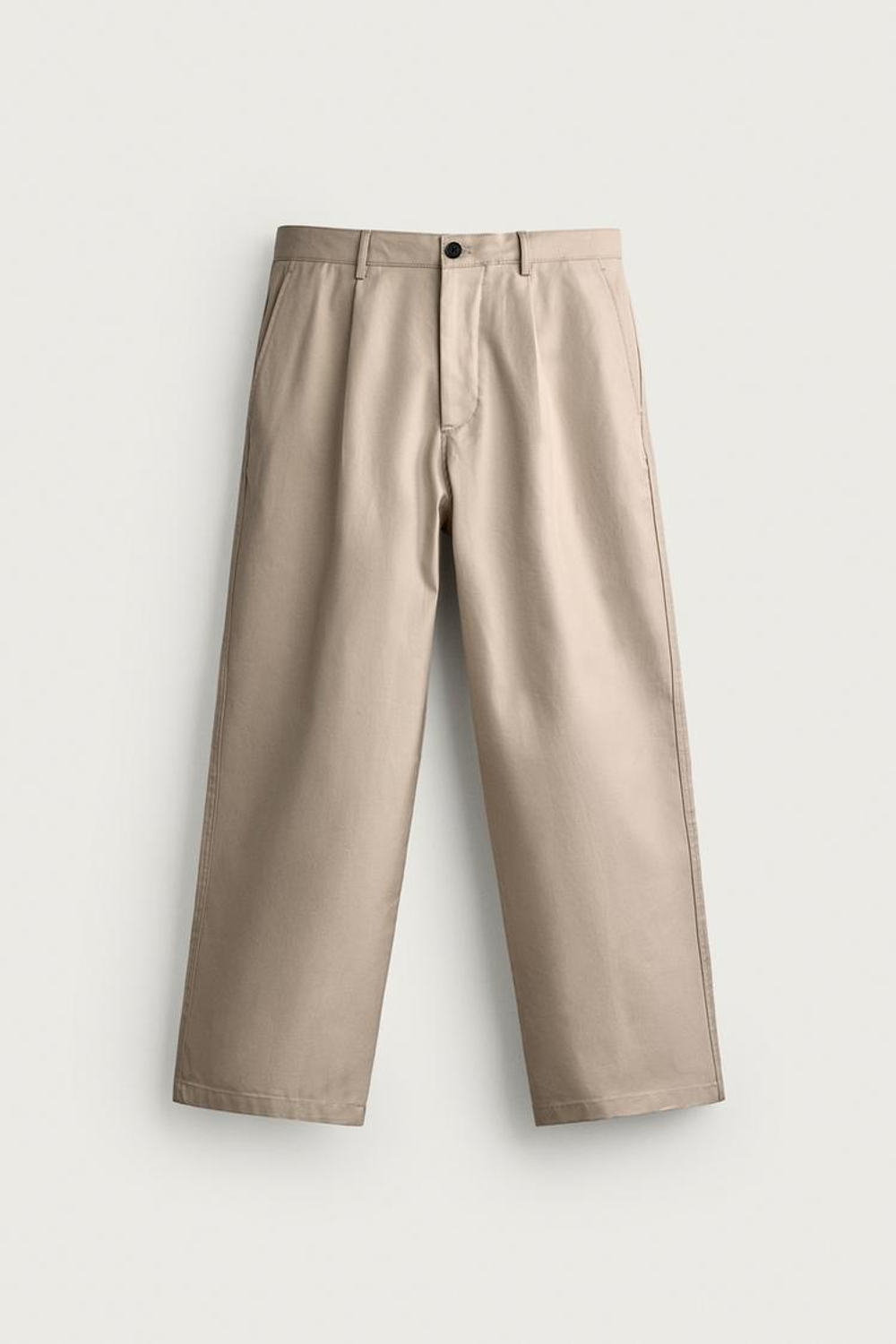 ZARA БРЮКИ STRAIGHT FIT СО СКЛАДКАМИ, СВЕТЛЫЙ РЫЖЕВАТО-КОРИЧНЕВЫЙ