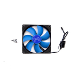 Вентилятор Mastero MF-120, 120мм, 3-pin+Molex, черный-синий, 1500rpm, 44CFM, 22дБ, антивибропрокладки (MF120BFV1)