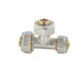 Тройник переходной МП латунь никель обжим Дн 16х20х16 ГОСТ 32415-2013 7012 Aquasfera 7012-01