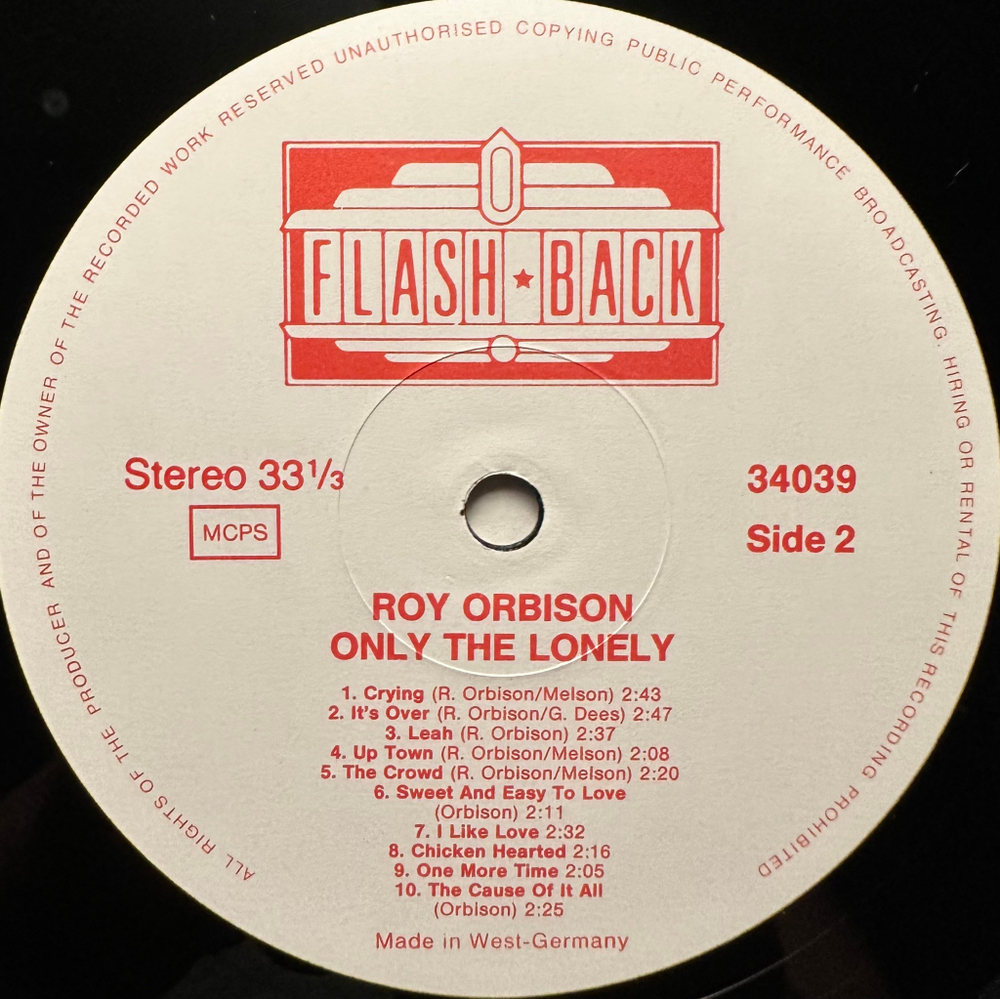 Roy Orbison - Only The Lonely (Германия 1987г.)