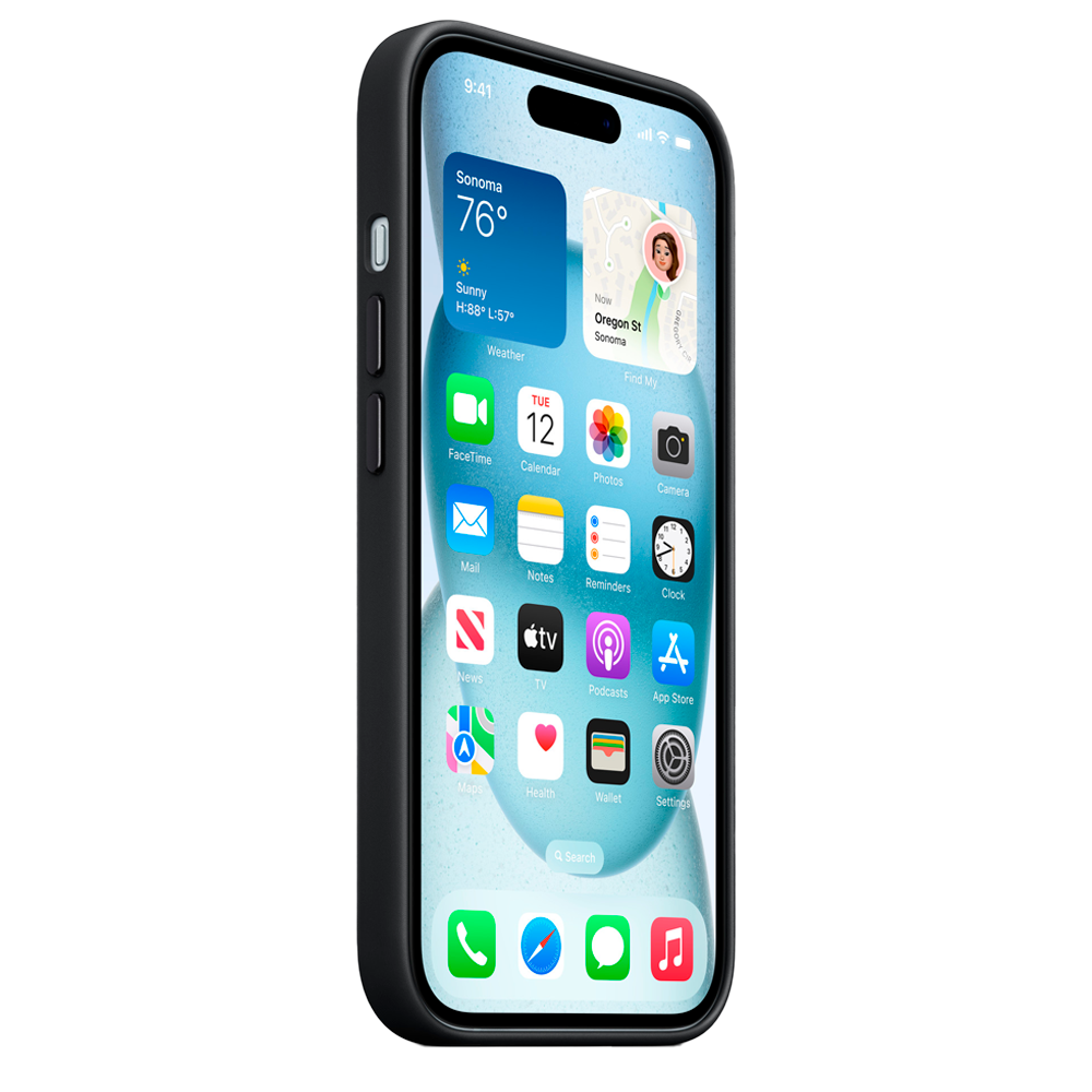 Тканевый чехол с поддержкой MagSafe Apple FineWoven Case для iPhone 15 Plus, Black (Черный)
