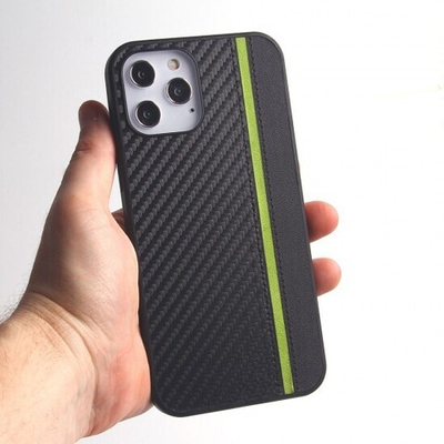 Чехол для iPhone 12 Pro Max, карбоновый , 012465 Красный