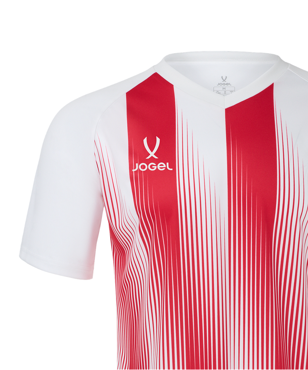 Футболка игровая Jogel Camp Striped Jersey-K, красный R2/белый 00