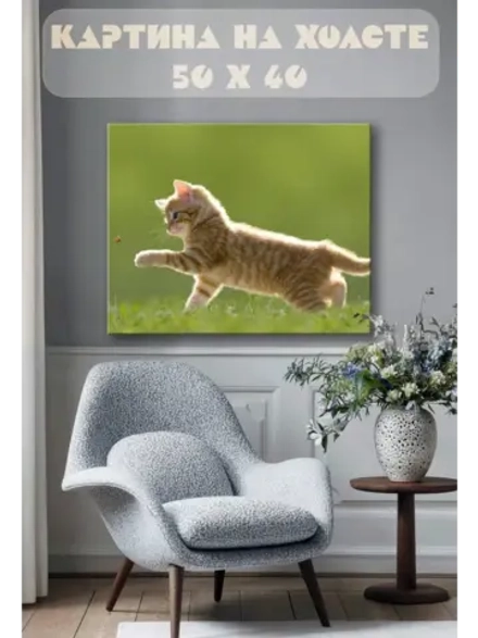 Картина на стену 40 X 50 Рыжий котенок