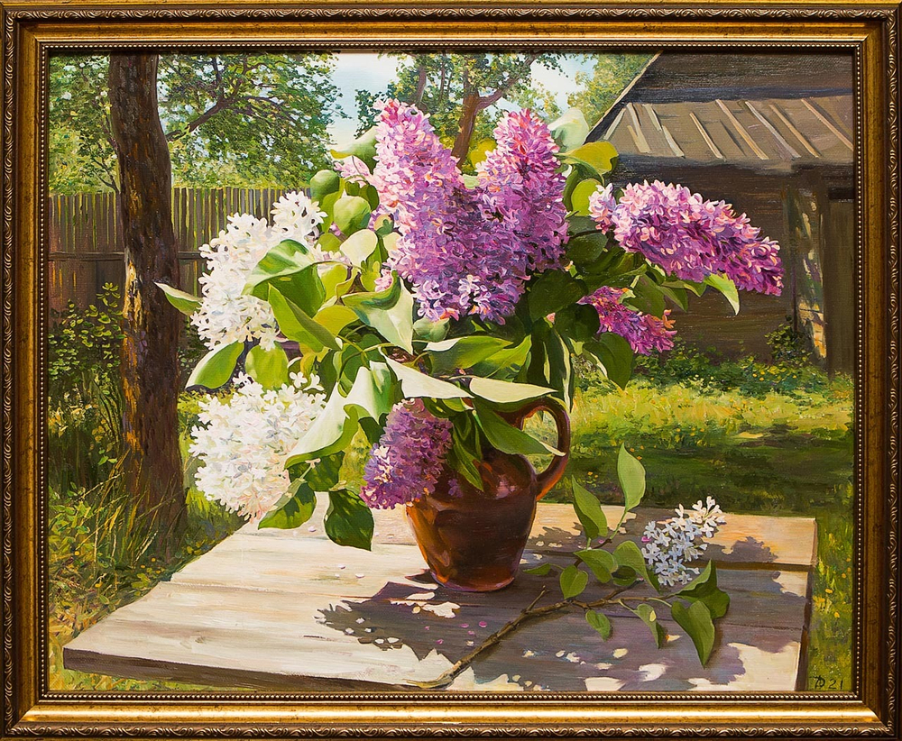 Картина маслом "Сирень" Дельцов