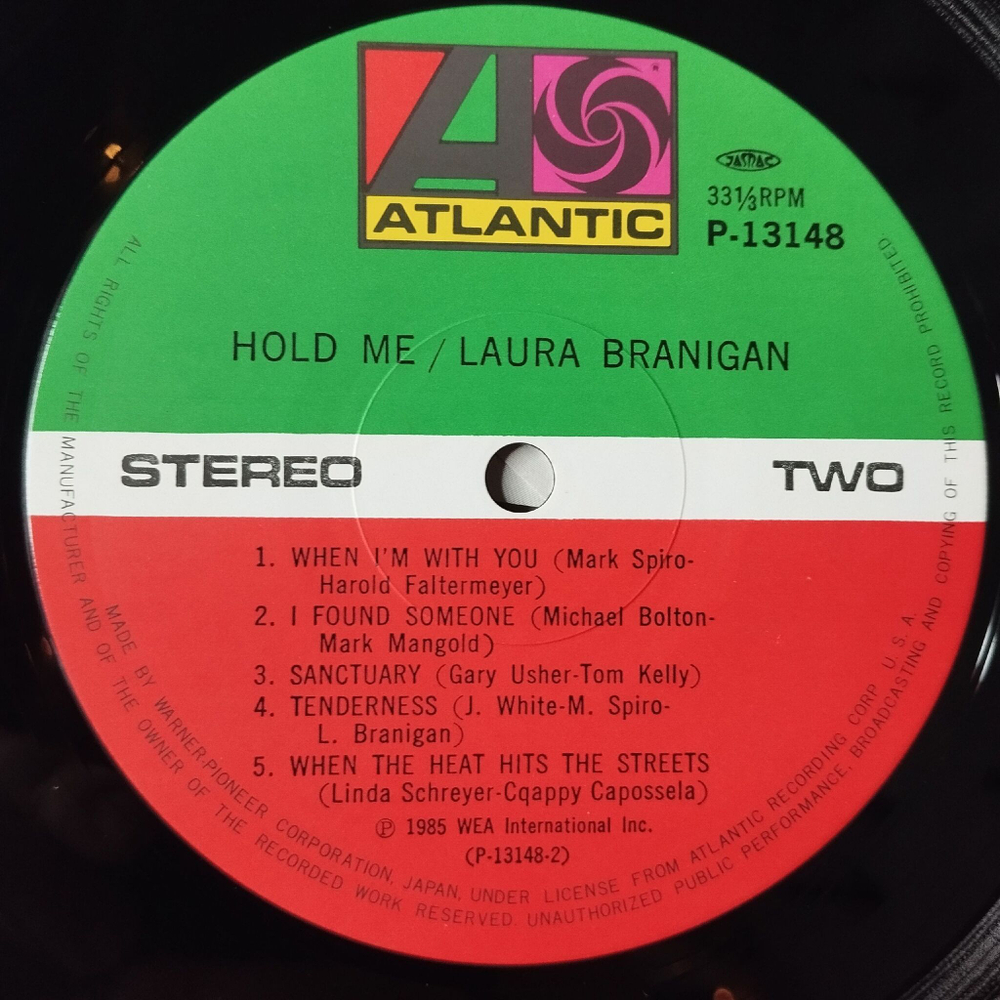 Винтажная виниловая пластинка LP Laura Branigan Hold Me (Japan 1985) (Obi) Forever Young