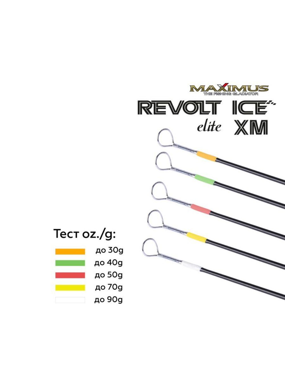Удочка для зимней рыбалки Maximus REVOLT ICE ELITE XM 301M 0,75м до 30гр (MIRRIEXM301M)