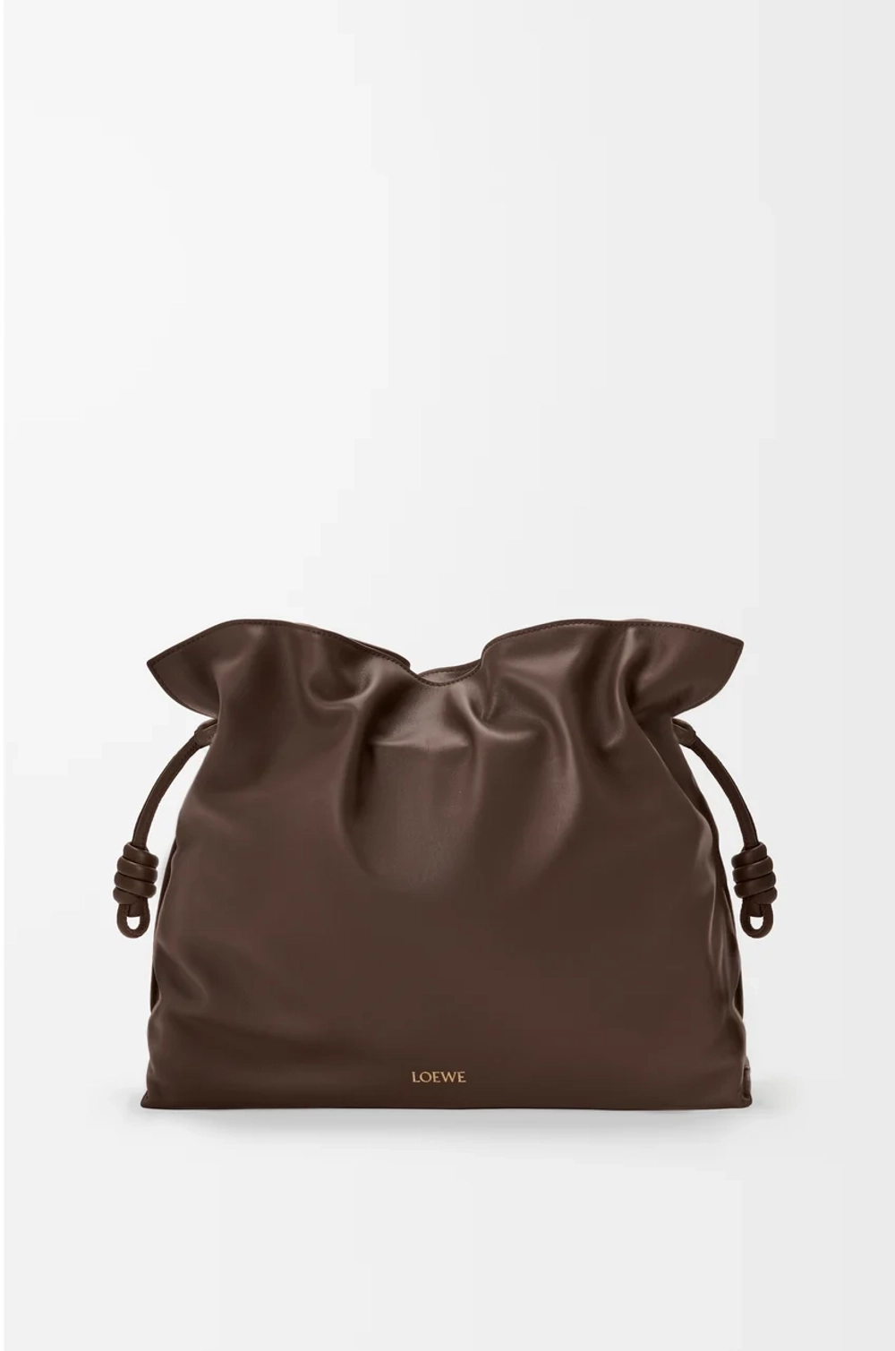 Loewe Большая сумка-клатч Flamenco из телячьей кожи наппа, шоколадный