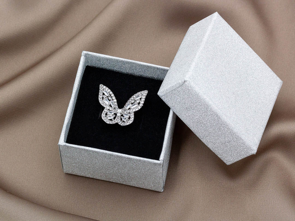 Коробочка для украшений (5х5см), цвет серебро