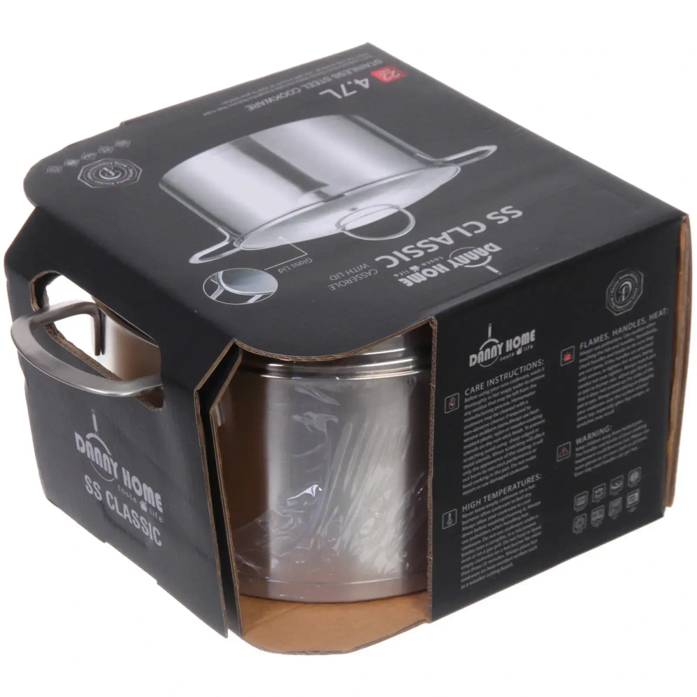 Кастрюля из нержавеющей стали STELLA 4,7л, индукция, DH11-22