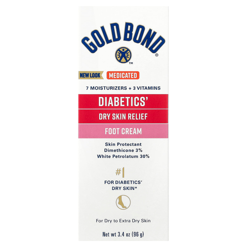 Gold Bond, лечебный крем для ног для облегчения сухой кожи при диабете, для сухой и очень сухой кожи, 96 г (3,4 унции)