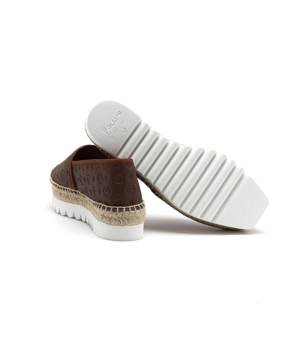 Кожаные эспадрильи Pollini - коричневый(TA10124G0EQ2V)