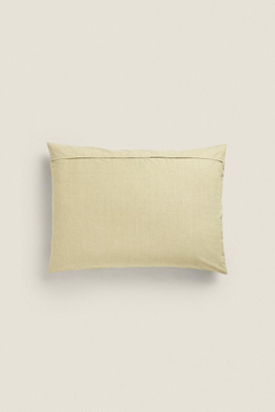 ZARA HOME ЧЕХОЛ ДЛЯ ДЕКОРАТИВНОЙ ПОДУШКИ С ВЫШИВКОЙ, СВЕТЛО-ЗЕЛЕНЫЙ