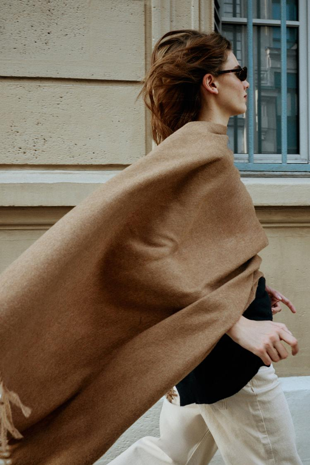 ZARA ШАРФ SOFT С БАХРОМОЙ, РЫЖЕВАТО-КОРИЧНЕВЫЙ