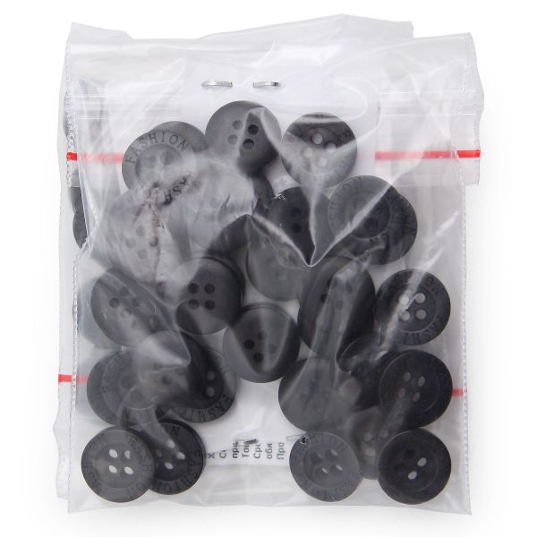 Пуговицы 4 прокола 18L=11 мм, (Black (черный)) NE77, 72 шт