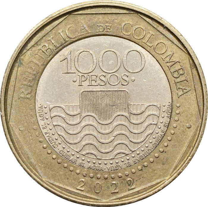 1 000 песо 2022 Колумбия