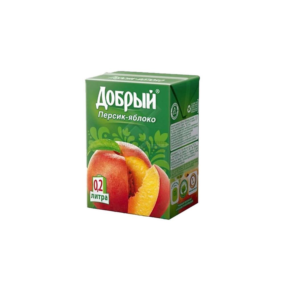 Нектар Добрый 0,2л Яблоко персик