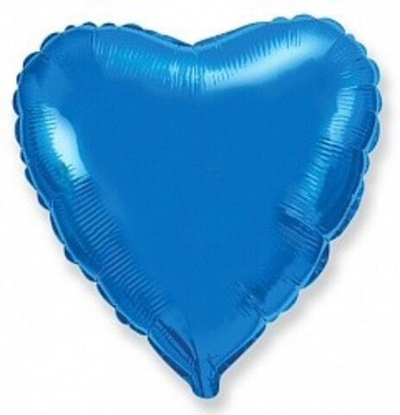 Сердце METALLIC BLUE 18"/45см шар фольга