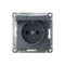 Розетка с крышкой Systeme Electric AtlasDesign Грифель, самозажимные клеммы ATN000746S