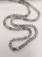 Бусина лабрадорит АА кубик граненый 4 мм
