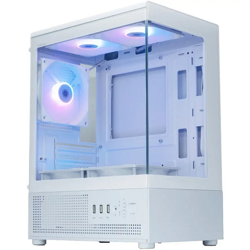 Корпус Mini-Tower XASTRA Q300M 5ARGB-C6 TG, Micro-ATX, белый (Q300M-5FC12A-C6-WH)
