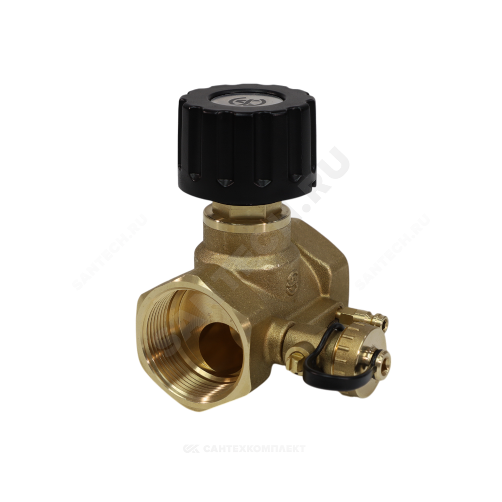 Клапан балансировочный ручной латунь 2013 Ду 20 G3/4" Ру16 Тмакс=120 оС ВР Kvs=2.5м3/ч с измерительными ниппелями EURO Aquasfera 2013-02