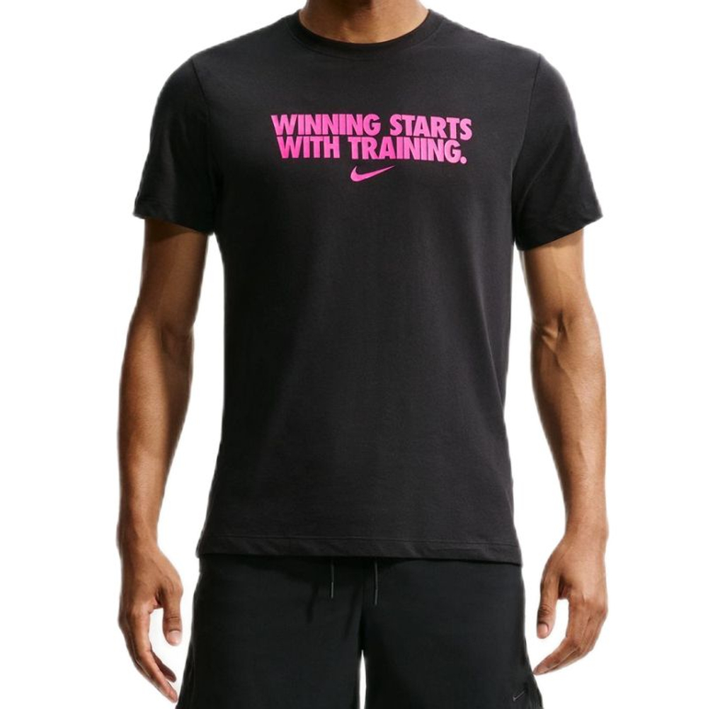 Мужская футболка Nike Dri-Fit Winning - black/hyper pink