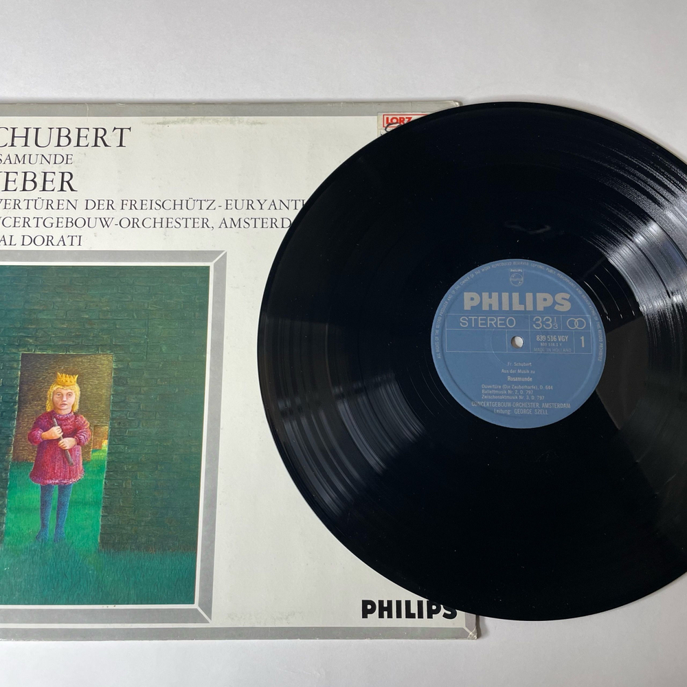 Винтажная виниловая пластинка LP Schubert Шуберт, Weber Rosamunde Розамунда, принцесса Кипра (Нидерланды 1975)