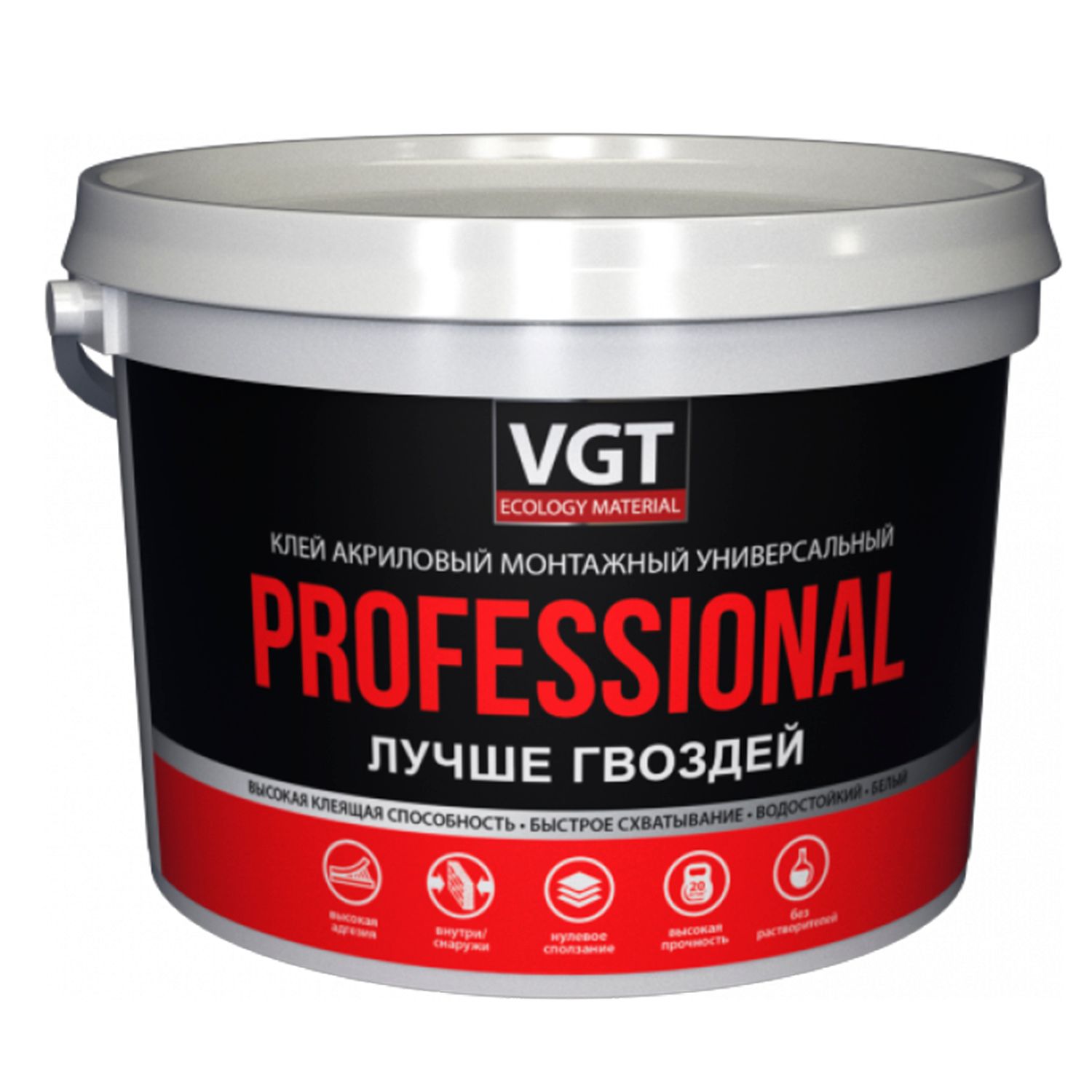 клей VGT монтажный белый professional 0,8кг