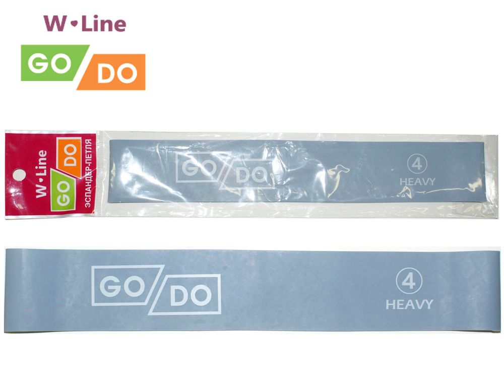 Эспандер-петля GO DO W-Line (4). Цвет: серый. Длина в сложенном виде 30,5 см. Ширина 5 см. Толщина 0,9 мм. W-650-0.9