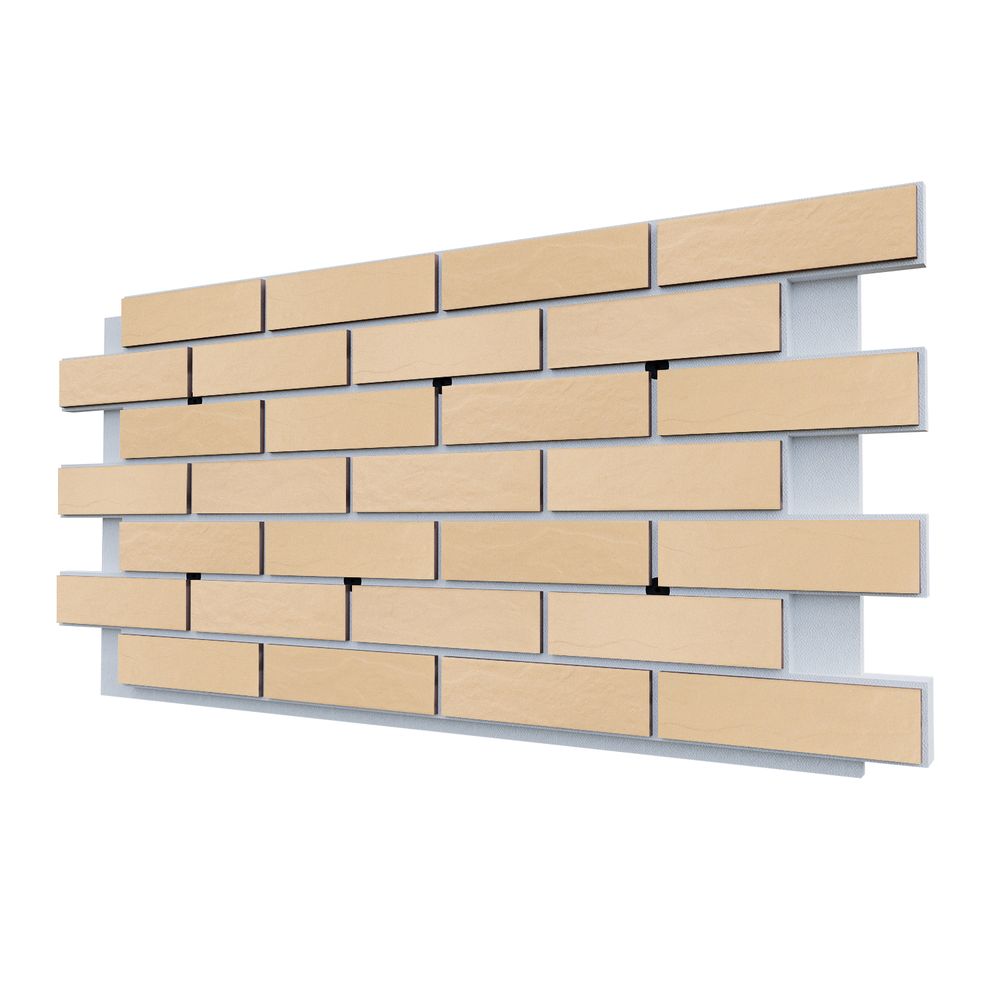 Клинкерная фасадная термопанель ППС25 Cerrad Krem Rustiko 1150x540