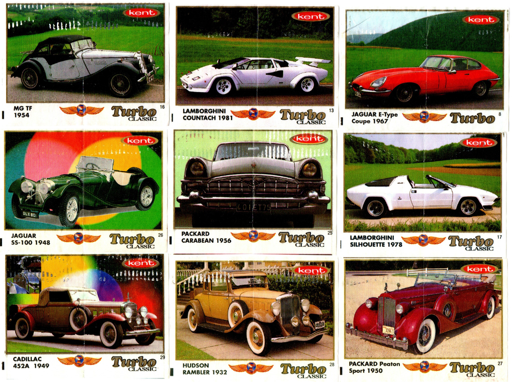 Вкладыши от жвачки Turbo Classic - Турбо Классик с надписью Classic. 26 штук без повторов. Серия 1 - 70