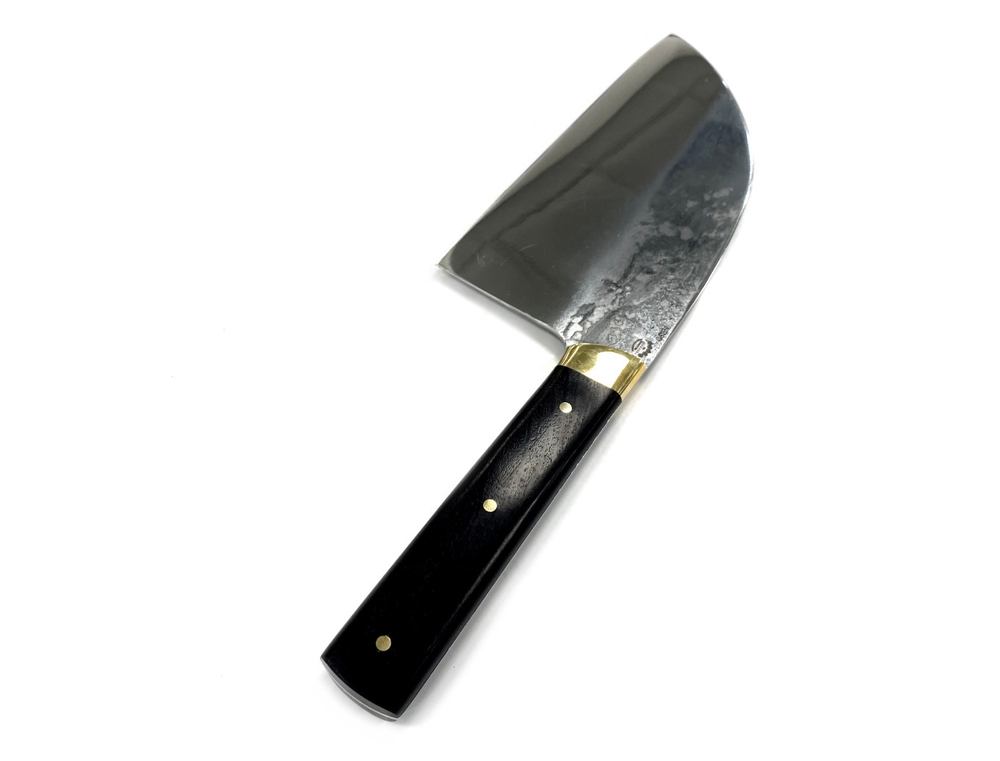 Сербская тяпка кухонная, сталь N690, рукоять граб