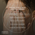 Advanced Clinicals, очищающее средство с гликолевой кислотой и молочной кислотой, 347 мл (11,75 жидк. унции)