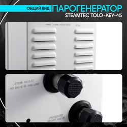 Steamtec TOLO KEY 45 - 4.5 кВт (ВЛАГОСТОЙКИЙ модуль управления), парогенератор для хамама и турецкой бани