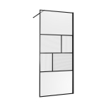 Душевая перегородка Vincea Волк-Ин (Walk-In) VSW-1HC100CFB, 1000*2000, черный, стекло прозрачное/рифленое