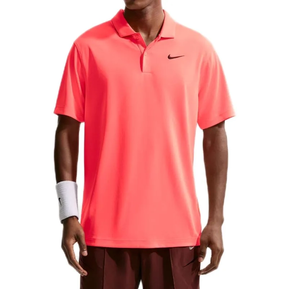 Теннисное поло Nike Court Dri-Fit Solid - hot lava/black