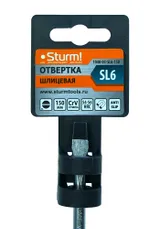 Отвертка плоский шлиц SL6х150мм, CrV, магнитный наконечник Sturm! — фото 4